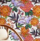 Papel de Parede Adesivo Vinílico Floral Folk Chic Removível para Banheiro e Lavanderia - Laranja - S4Sassy