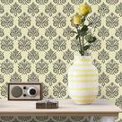 Papel de Parede Adesivo Vintage Amarelo 12 Rolo 0,58x3M
