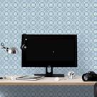 Papel de Parede Adesivo Vintage Azul 5 Rolo 0,58x3M