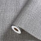 Papel de parede Akywall Grey Grasscloth Vinil 40cm x 12m Impermeável
