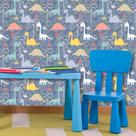 Papel de Parede Auto Adesivo Infantil Dinossauros KI0165 Papel de Parede Auto Adesivo Infantil Dinossauros KI0165