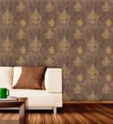 Papel de Parede Auto Adesivo Lavável Cimento Queimado C0007 Arabesco Dourado Papel de Parede Auto Adesivo Lavável Cimento Queimado C0007 Arabesco Dourado