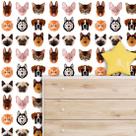 Papel de Parede Auto Adesivo Lavável D0104 Cachorro e Gato Papel de Parede Auto Adesivo Lavável D0104 Cachorro e Gato