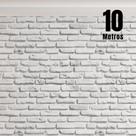 Papel de Parede Autoadesivo Premium 10m Tijolinho Branco 3D Sala Quarto