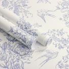 Papel de Parede Autoadesivo Vintage Floral com Pássaros Froluya 43x300cm