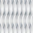 Papel De Parede Autocolante 3D Para Quartos E Sala Ondas Laterais Em Tons De Branco E Cinza