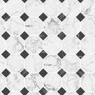 Papel de Parede autocolante - Estilo Pedra piso Banheiro Branco - Vinil