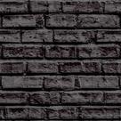 Papel de Parede autocolante - Estilo Pedra tijolos Preto 3D - Vinil