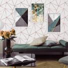 Papel de Parede Autocolante Geométrico Fendi Zara Rose Fundo Off White 310x58cm