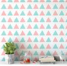 Papel de Parede Autocolante Para Quarto E Sala Infantil Triângulos Coloridos E Pontinhos 1 Metro