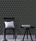 Papel De Parede Autocolante Triângulos 3D Verde escuro Com tom De preto Para Sala E Quarto