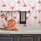 Papel De Parede Autocolante Zara Onix Metallic Rose Gold