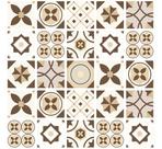 Papel De Parede Azulejo Em Tons Marrons - 1,50x0,50m