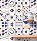 Papel De Parede Azulejo Português Retro Em Bege E Branco Papel De Parede Azulejo Português Retro Em Bege E Branco