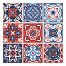 Papel De Parede Azulejo Português Vermelho E Azul - 3,3x0,5m