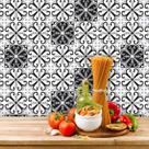 Papel de Parede Azulejo Preto e Branco