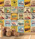 Papel De Parede Azulejo Retro Vintage Autocolante para Cozinha Balcão