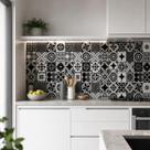 Papel De Parede Azulejos Preto Cozinha Adesivo 3M Lavável Papel De Parede Azulejos Preto Cozinha Adesivo 3M Lavável