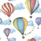 Papel De Parede Baby Balões Colorido Aquarela - 2,50x0,50m