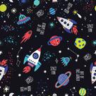 Papel De Parede Baby Espaço Foguetes E Planetas - 3,3x0,5m