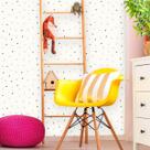 Papel de Parede Baby Triângulos Rosa, Azul e Amarelo 270