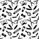 Papel de Parede Barbearia Retro Utensílios Navalette Bigode Tesoura - REF:DPCA231 Papel de Parede Barbearia Retro Utensílios Navalette Bigode Tesoura - REF:DPCA231