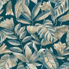 Papel de Parede Belize Folhagem Azul BZ3104