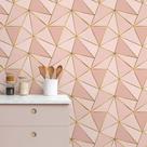 Papel de Parede Branco e Dourado Autoadesivo Lavável Realista Renove Sua Casa Sem Obra Escolha o Modelo:Zara Rose Gold