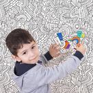 Papel de Parede Branco e Preto para Colorir Cidades 57x270cm