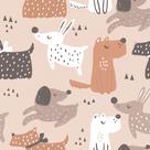 Papel de Parede Cachorros Decoração Escandinava 57x270cm