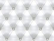 Papel de Parede Capitone Couro Branco Gelo 3D