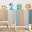 Papel De Parede Cerca Cerquinha Dinossauro Aquarela Baby M²