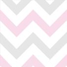 Papel De Parede Chevron Baby Rosa E Cinza - 3,00x0,50m