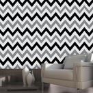 Papel de Parede Chevron Preto e Cinza