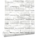 Papel de parede Cohoo Home Brick Peel and Stick Branco Cinza 3D