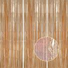 Papel de parede com franja metálica, champanhe a laser DECOCKRAT, pacote com 1 x 2,5 m, pacote com 3