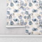 Papel De Parede Contemporâneo Trigos e Flores Autocolante Para Quartos e Salas