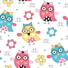 Papel de Parede Corujinhas Infantil - Adesivo 2,70x0,57m