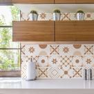 Papel de Parede Cozinha Azulejo Português Mocha Rolo 57x270 Papel de Parede Cozinha Azulejo Português Mocha Rolo 57x270