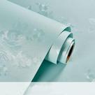Papel De Parede Cozinha Banheiro Quarto Floral Azul Texturizado