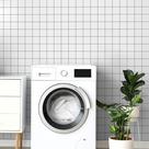 Papel de Parede de Grid Adesivo Preto e Branco Lavável