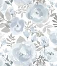 Papel de parede de vinil Orainege Floral Peel and Stick 44x300cm azul