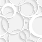 Papel de Parede Decorativo Anéis 3D Brancos Sombreados 1,5m Papel de Parede Decorativo Anéis 3D Brancos Sombreados 1,5m
