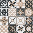 Papel De Parede Decorativo Azulejo Clássico Cinza Bege 1,5m