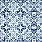 Papel de Parede Decorativo Azulejo Português Clássico Azul 1,5m