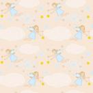 Papel de Parede Decorativo Baby Anjinhas em Céu Bege Estrelado 1,5m