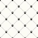 Papel de Parede Decorativo Baby Patinhas Pretas Interligadas com Fundo Bege 3,0m