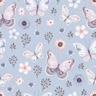 Papel de Parede Decorativo Floral e Borboletas Roxo 3,0m