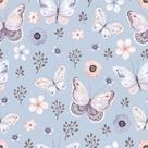 Papel De Parede Decorativo Floral Variado C/ Borboletas 2,5m