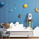 Papel de Parede Espaço Planetas Nave Infantil Sala Painel - 373pcp Papel de Parede Espaço Planetas Nave Infantil Sala Painel - 373pcp
